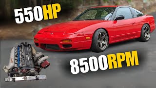 INSANE 550HP RB25 240SX HITS THE DYNO [upl. by Leahcimnhoj475]