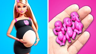 ¡Barbie está Embarazada ¡CAMBIO DE IMAGEN DE MUÑECA RICA vs MUÑECA POBRE Gadgets Ingenioso [upl. by Idnam]