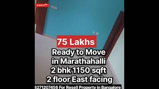 2 bhk Ready to Move in Marathahalli Bangalore 1150 sqft call 8271207456 for details [upl. by Ramiah268]