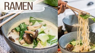 Einfaches Rezept für Ramen  japanische Nudelsuppe Thai Style [upl. by Blakeley]