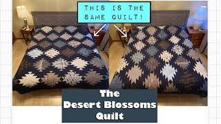 How to Make a Desert Blossoms Quilt Delectable Mountains Block Disappearing HST Free Tutorial [upl. by Kendry459]