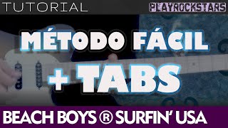 como tocar SURFING USA en guitarra BEACH BOYS ⭐️ TUTORIAL  ACORDES  SOLO  RITMO  TABS [upl. by Jara]