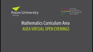 Mathematics Curriculum Area  Aston University Engineering Academy Virtual Open Evening [upl. by Alicec668]