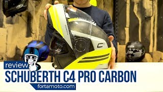 Schuberth C4 PRO CARBON motorcycle helmet unboxing amp review  FortaMotocom [upl. by Wilkison874]