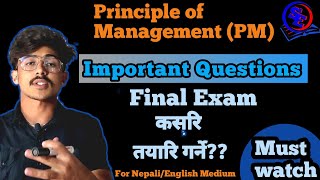 Important Question of Principle of managementBBS 1st Year Principle of managementModel Question [upl. by Yekcim153]