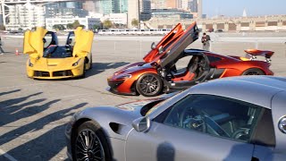 Exclusive video of Ferrari Laferrari Mclaren P1 and Porsche 918 together for the first time [upl. by Kemble]