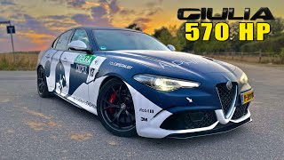 570HP Alfa Romeo Giulia Quadrifoglio  REVIEW on Autobahn [upl. by Sirk]