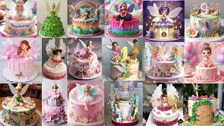 🧚Fairy Cake DesignTinker bell cake designFairy cake decorating ideasGirl Cake Design Ideas cake [upl. by Suzetta]