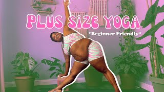 PLUS SIZE YOGA  BEGINNER FRIENDLY  LOW BACK PAIN [upl. by Merideth]