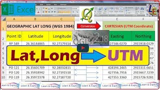 How to convert Lat Long to UTM EastingNorthing  by QGIS Software English [upl. by Tutt602]