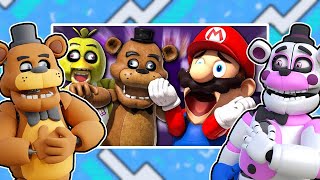 Freddy and Funtime Freddy REACT to SMG4 Mario Plays Five Nights At Freddys [upl. by Nallaf]