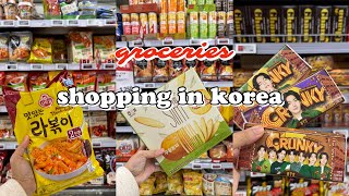 shopping in korea vlog 🇰🇷 grocery food with prices 🍜 making tteokboki snacks unboxing amp more [upl. by Jehius468]