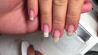 how to add acrylic to natural nail to help them grow  acrylic overlay [upl. by Kiyohara]