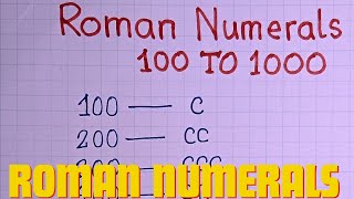 ROMAN NUMERALS 100 TO 1000  Roman numbers 100 to 1000  Roman numerals 100 se 1000 [upl. by Ahsurej230]