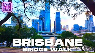 Brisbane City Walking Tour  Kurilpa Bridge Walk  Crossing the River  August 2024  4K 60fps [upl. by Gwendolen785]