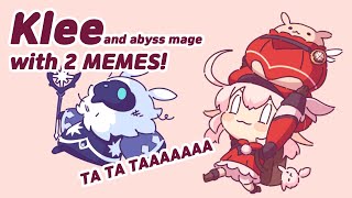 Klee and abyss mage with 2 MEMES  GENSHIN IMPACT [upl. by Trahern]