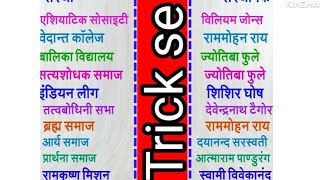 समाज और उसके संस्थापक याद करने का TRICK Society or uske founder yaad katne ka TRICK sscrly [upl. by Alliuqaj]