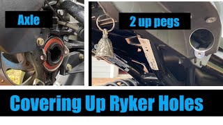 How to Cover Up Passenger Peg Holes and How to Put on CanAm Ryker Hub Cap Axle Covers [upl. by Urian]