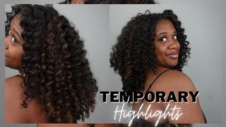 Natural Hair Highlights with Temporary Color  As I Am Curl Color [upl. by Odlanir]