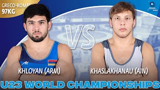 Hayk KHLOYAN ARM vs Abubakar KHASLAKHANAU AIN  2024 U23 World Cships  Gold Medal  GR 97Kg [upl. by Halyak]