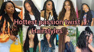 🔥💖Hottest passion twist Hairstyles 2024  Braids Hairstyles for black ladies  Passion twist styles [upl. by Burnley]