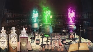 Snapes potions Classroom ⚗️🐍 ASMR Harry Potter Ambience ⚡ Brewing amp bubbling cauldron Relax Study [upl. by Alesiram]