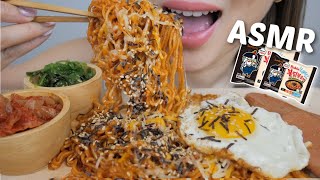 ASMR Samyang Buldak Ramen LIGHT with Fried Egg and Spam Relaxing Eating Sounds  NE Lets Eat [upl. by Otiragram552]