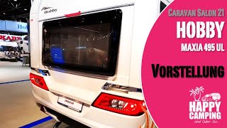 Caravan Salon 2021  Hobby Maxia 495 UL  2 Personen Wohnwagen  Happy Camping [upl. by Tennaj]