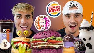 EATING HALLOWEEN FAST FOOD ITEMS FOR 24 HOURS [upl. by Gilbertine]