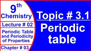 9th chemistry chapter no 03 lecture no 02 periodic table by matric education system sirshahzaib [upl. by Johen]