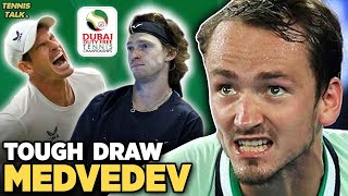 Medvedev Tough Draw Murray amp Rublev Return at Dubai Championships 2024  Tennis News [upl. by Haron]