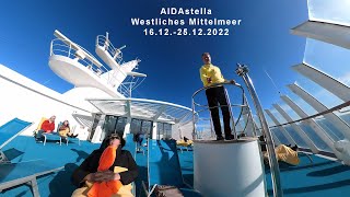 AIDAstella Rundgang Oberdeck mit AnytimeBar Weihnachten 2022 [upl. by Teilo]