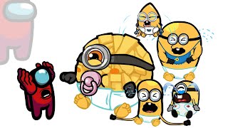 Mini Crewmate Kills Despicable Me 4 Minions Characters  MEGA BABY  Among Us [upl. by Aineles]