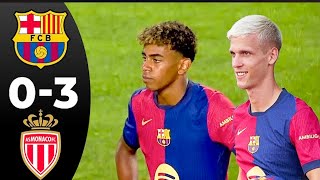 HIGHILITS  Barcelona vs Monaco 03  All Goals 2024 [upl. by Wolfie]