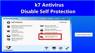 k7 antivirus Enable self Protection in hindi  Disable k7 antivirus for temporarily all windows [upl. by Atiekal]