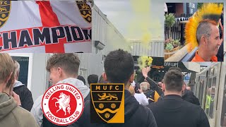 Welling Utd v Maidstone Utd Stones fans takeover Dartford rail station Ronaldo celebration Wings [upl. by Eeleak347]