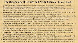 Bernard Stiegler quotThe Organology of Dreams and Arche Cinemaquot Summary [upl. by Greggory]