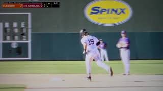 South Carolinas Cole Messina long home run hits roof of building beyond Greenvilles Green Monster [upl. by Franklin990]