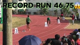 Nickecoy Bramwell 400m Record Run  Herb McKinley Wint Classic 2024 At Calabar High School [upl. by Rolanda]