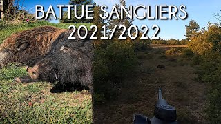 BATTUE SANGLIER 20212022 Gard Vaucluse tirs de trois sangliers… [upl. by Eikcid]