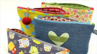 How To Make a Simple Zipper Pouch  Beginner Sewing Tutorial [upl. by Florella300]