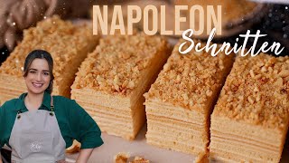 NapoleonSchnitten 🍯 Honigtorte Medovik  Marlenka [upl. by Todhunter464]