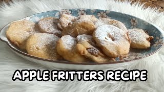 APPLE FRITTER RECIPE  How To Make Fried Apple Fritters  VEGAN RECIPE [upl. by Murage]