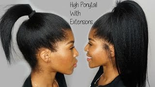 High Ponytail using Clip ins Ft KnappyHair Extensions [upl. by Faun644]