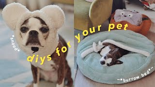 DIYs for your Dog  Ear Warmer Snood amp Pet Cave Snuggle Blanket Bed [upl. by Clea]