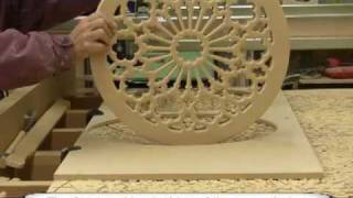 Making A Stained Glass Wood Rose Window Frame [upl. by Anwahsal]