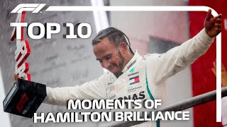 Top 10 Moments of Lewis Hamilton Brilliance [upl. by Raybourne]