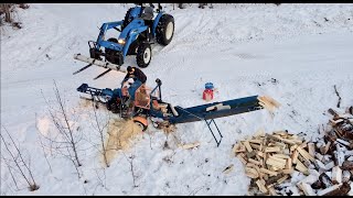 Amazingly fast firewood processor in action Range Road Eco Pro 300 [upl. by Ezana]