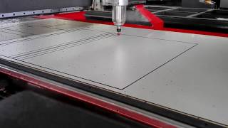 CNC Router working on ACP panel V grooving cutting edgefolded [upl. by Nayk]