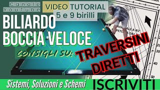 BILIARDO  v23 TRAVERSINI DIRETTI ED INDIRETTI CON SISTEMA NUMERICO E CON RIFERIMENTO DIAMANTI [upl. by Jewelle28]